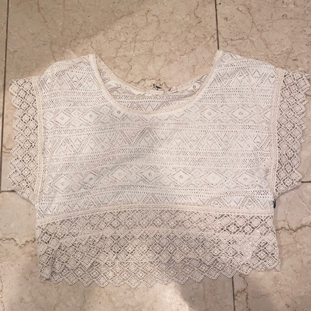 cropped ROXY mesh top